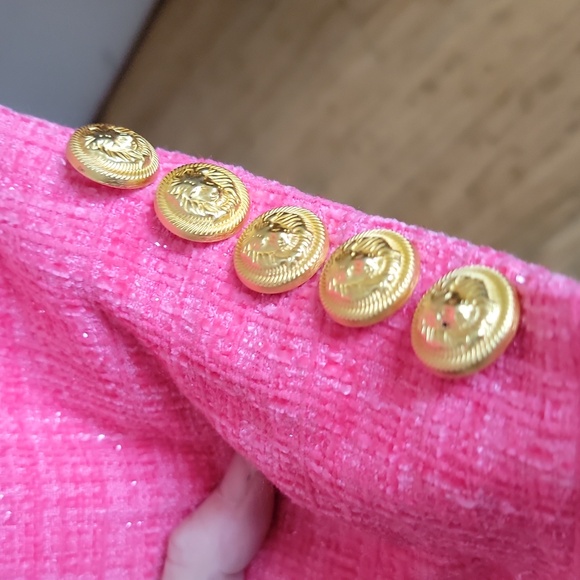 Inspired Pink Fringed Jacket with Star Embellishments - Picture 7 of 14